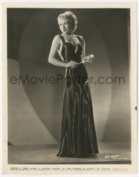 4w1248 GINGER ROGERS 8x10.25 still 1935 full-length super sexy portrait in black satin gown!