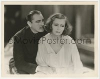 4w1263 GRAND HOTEL 8x10.25 still 1932 great close up of John Barrymore behind sad Greta Garbo!