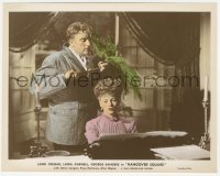 4w0909 HANGOVER SQUARE color 8x10 still 1945 c/u of Laird Cregar about to strangle Faye Marlowe!