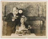 4w1497 NAUGHTY BABY candid 8x10 still 1928 Thelma Todd shows Dawson how to serve Thanksgiving turkey!