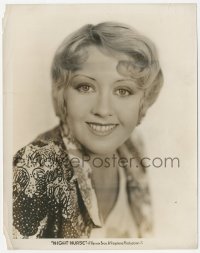 4w1501 NIGHT NURSE 8x10.25 still 1931 head & shoulders portrait of Joan Blondell smiling big!