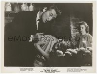 4w1503 NIGHT OF THE HUNTER 7.75x10.25 still 1955 close up of Robert Mitchum threatening Billy Chapin with knife!
