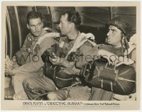 4w1512 OBJECTIVE BURMA 8x10.25 still 1945 Errol Flynn, Henry Hull & Caruso about to parachute!