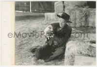 4w1517 OF MICE & MEN 8x11 key book still 1940 Lon Chaney Jr. can hardly believe he has his own pup!