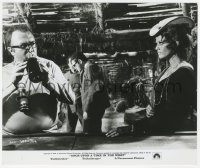 4w1521 ONCE UPON A TIME IN THE WEST candid 8.25x9.75 still 1969 director Sergio Leone & Cardinale!