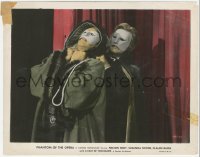 4w0922 PHANTOM OF THE OPERA color 8x10.25 still R1948 masked Claude Rains attacking other masked man!