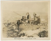 4w1609 SEA BEAST 8x10 still 1926 great image of John Barrymore on small boat chasing white whale!