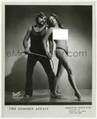 4w1678 SUMMER AFFAIR 8x10 burlesque still 1970s topless woman & guy with whip by Bruno of Hollywood!