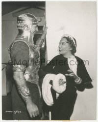 4w1681 SUNSET BOULEVARD candid 7.5x9.25 still 1950 costumed Henry Wilcoxon visiting Gloria Swanson!