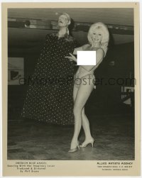 4w1683 SWEDISH BLUE ANGEL 8x10 burlesque still 1960s dancing with her imaginary lover backstage!