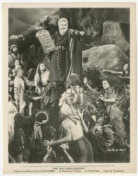4w1694 TEN COMMANDMENTS 8x10.25 still 1956 Charlton Heston as Moses holding the tablets, DeMille!