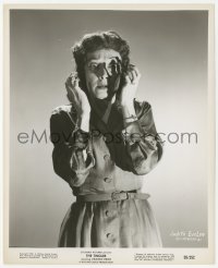 4w1716 TINGLER 8.25x10 still 1959 great portrait of terrified Judith Evelyn, William Castle horror!