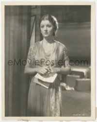 4w1726 TRANSATLANTIC 8x10 still 1931 full-length worried Myrna Loy holding Western Union telegram!