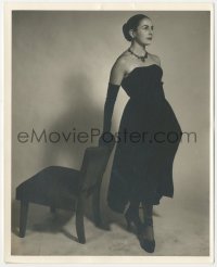 4w1738 UNKNOWN ACTRESS deluxe 8x10 still 1950s beautiful woman in strapless dress & cool necklace!