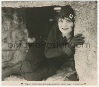 4w1771 WINGS 7.25x8.25 still 1927 sexy Clara Bow in uniform laying on rock wall in World War I!