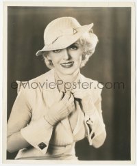 4w1788 WORKING MAN 8.25x10 still 1933 sexy Bette Davis modeling shell pink hat & matching jacket!