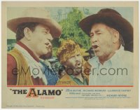 4w0362 ALAMO LC #2 1960 extreme close up of star/director John Wayne & Chill Wills!