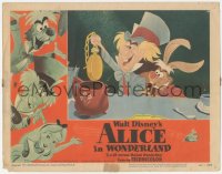 4w0365 ALICE IN WONDERLAND LC #1 1951 great c/u of the Mad Hatter & rabbit, Disney cartoon classic!