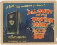4w0039 ALL QUIET ON THE WESTERN FRONT TC 1930 Lewis Milestone classic WWI Best Picture, ultra rare!