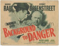 4w0047 BACKGROUND TO DANGER TC 1943 c/u of George Raft pointing gun at Sydney Greenstreet in Turkey!