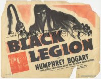 4w0058 BLACK LEGION TC 1936 Humphrey Bogart, great art of hooded Ku Klux Klan-like man, very rare!