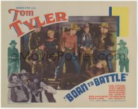 4w0066 BORN TO BATTLE TC 1935 Tom Tyler & Jean Carmen surrounded by bad guys on porch!
