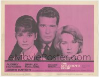 4w0441 CHILDREN'S HOUR LC #6 1962 c/u of James Garner between Audrey Hepburn & Shirley MacLaine!