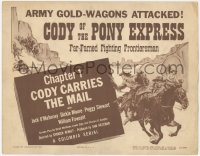 4w0086 CODY OF THE PONY EXPRESS chapter 1 TC 1950 Mahoney, Columbia serial, Cody Carries the Mail!