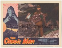 4w0456 COSMIC MAN LC #6 1959 c/u of the spooky alien John Carradine holding boy in front of cave!