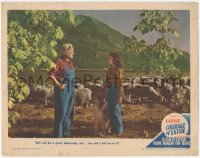 4w0458 COURAGE OF LASSIE LC #4 1946 Frank Morgan tells young Elizabeth Taylor Lassie will be great!