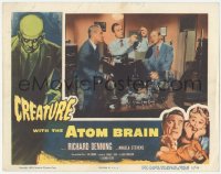 4w0460 CREATURE WITH THE ATOM BRAIN LC 1955 two men watching Richard Denning with test tube in lab!