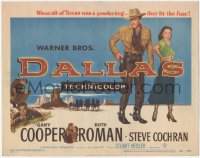 4w0094 DALLAS TC 1950 Gary Cooper, Ruth Roman, all of Texas was a powder keg, they lit the fuse!