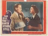 4w0470 DAY THE EARTH STOOD STILL LC #8 1951 Patricia Neal watches Hugh Marlowe on phone, classic!