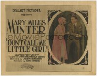 4w0106 DON'T CALL ME LITTLE GIRL TC 1921 Mary Miles Minter helps her aunt find true love, rare!