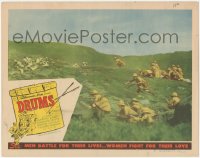 4w0501 DRUMS LC #7 R1948 Zoltan Korda, far shot of British soldiers on battlefield in India!