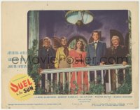 4w0503 DUEL IN THE SUN LC #6 1947 portrait of Jennifer Jones, Gregory Peck, Cotten & cast on balcony!