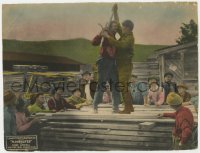 4w0521 FLOODGATES LC 1924 workers watch two men fighting on top of stacked lumber, ultra rare!