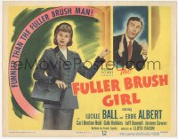 4w0130 FULLER BRUSH GIRL TC 1950 saleswoman Lucille Ball knocking on Eddie Albert's door!