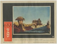 4w0536 GIANT LC #2 1956 classic full-length image of James Dean in car with Reata in the background!
