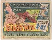 4w0141 GLASS WEB 3D TC 1953 too many men in her life, too many lies on her lips, she was bad!