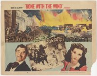 4w0552 GONE WITH THE WIND LC #6 R1954 Clark Gable & Vivien Leigh + art of burning Atlanta!