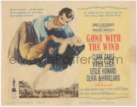 4w0143 GONE WITH THE WIND TC R1961 art of Clark Gable carrying Vivien Leigh over burning Atlanta!
