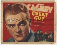 4w0147 GREAT GUY TC 1936 wonderful super close portrait of James Cagney, who's fighting crooks!
