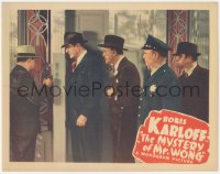 4w0688 MYSTERY OF MR WONG LC 1938 Asian detective Boris Karloff & the police break into house!