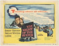 4w0236 NIGHT OF THE HUNTER TC 1955 Robert Mitchum, Shelley Winters, Charles Laughton classic noir!