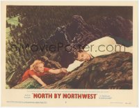 4w0702 NORTH BY NORTHWEST LC #6 1959 c/u of Cary Grant helping Eva Marie Saint climb Mt. Rushmore!