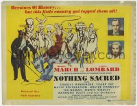 4w0242 NOTHING SACRED TC R1944 artwork of sexy Carole Lombard & Fredric March, William Wellman!