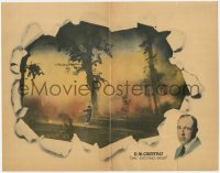 4w0709 ONE EXCITING NIGHT LC 1922 D.W. Griffith directed, far shot of Carol Dempster by forest fire!