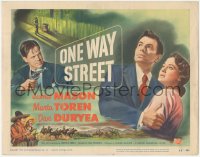 4w0244 ONE WAY STREET TC 1950 James Mason, sexy Marta Toren, Dan Duryea with gun, film noir!