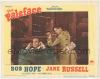 4w0719 PALEFACE LC #8 1948 Bob Hope in barrel holding his ears by sexy Jane Russell aiming rifle!